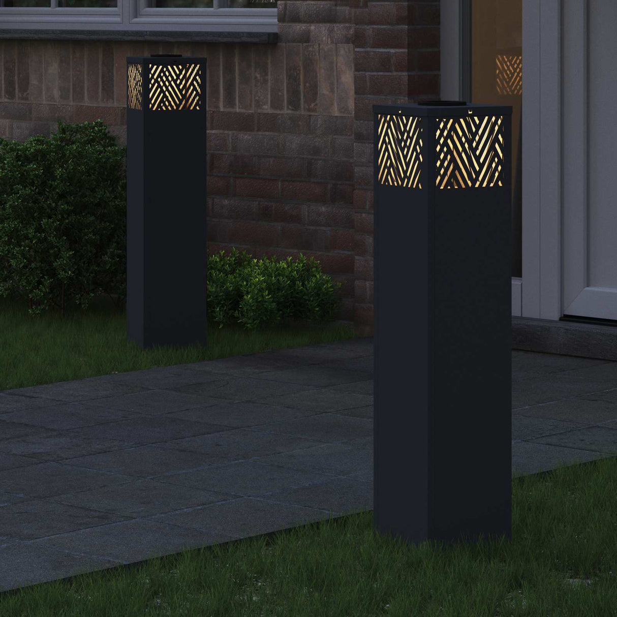 Solar LED Pathway Light 2 pcs Anthracite Cold Rolled Steel