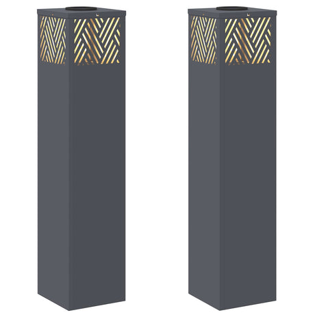 Solar LED Pathway Light 2 pcs Anthracite Cold Rolled Steel