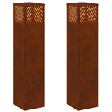 Solar LED Pathway Light 2 pcs Corten Steel Corten Steel