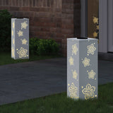 Solar LED Pathway Light 2 pcs White Cold Rolled Steel