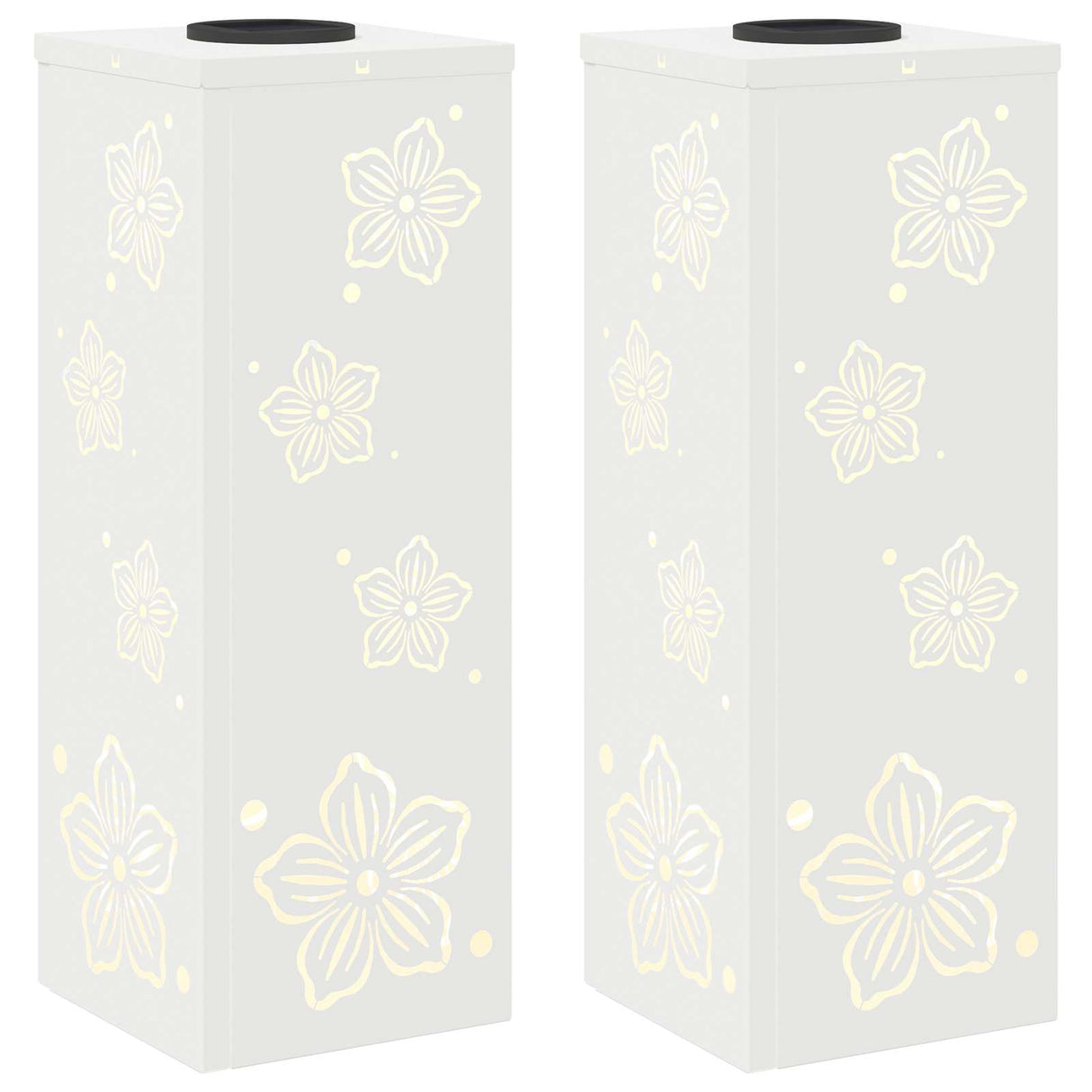 Solar LED Pathway Light 2 pcs White Cold Rolled Steel