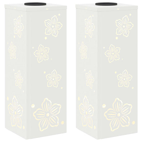 Solar LED Pathway Light 2 pcs White Cold Rolled Steel