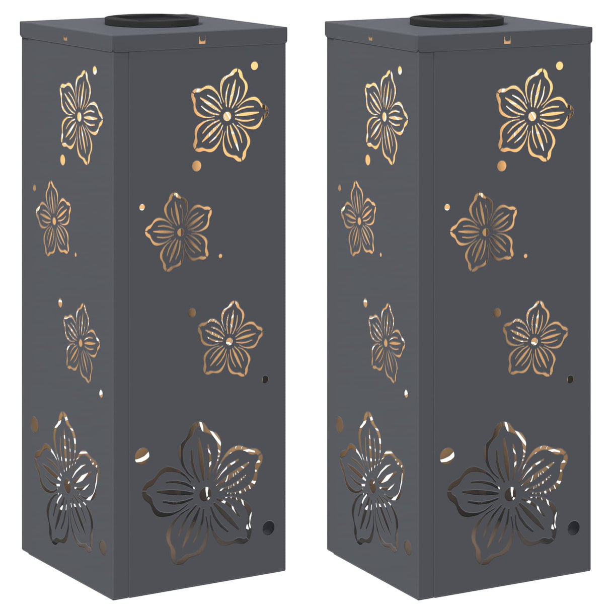 Solar LED Pathway Light 2 pcs Anthracite Cold Rolled Steel