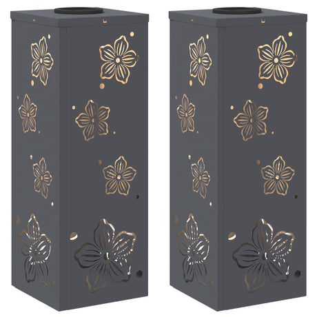 Solar LED Pathway Light 2 pcs Anthracite Cold Rolled Steel