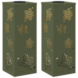 Solar LED Pathway Light 2 pcs Olive Green Cold Rolled Steel