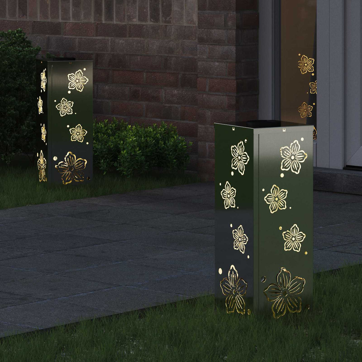 Solar LED Pathway Light 2 pcs Galvanized Galvanized