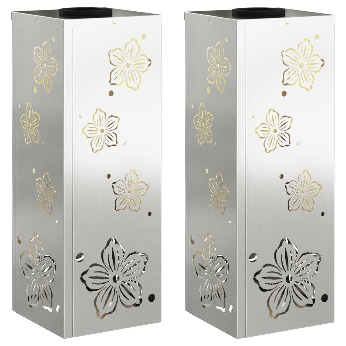 Solar LED Pathway Light 2 pcs Galvanized Galvanized