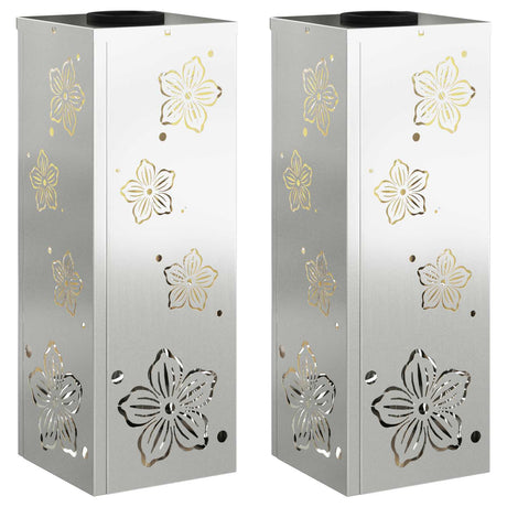 Solar LED Pathway Light 2 pcs Galvanized Galvanized