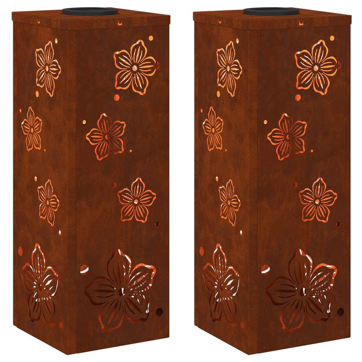 Solar LED Pathway Light 2 pcs Corten Steel Corten Steel