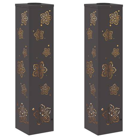 Solar LED Pathway Light 2 pcs Black Cold Rolled Steel