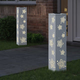 Solar LED Pathway Light 2 pcs White Cold Rolled Steel