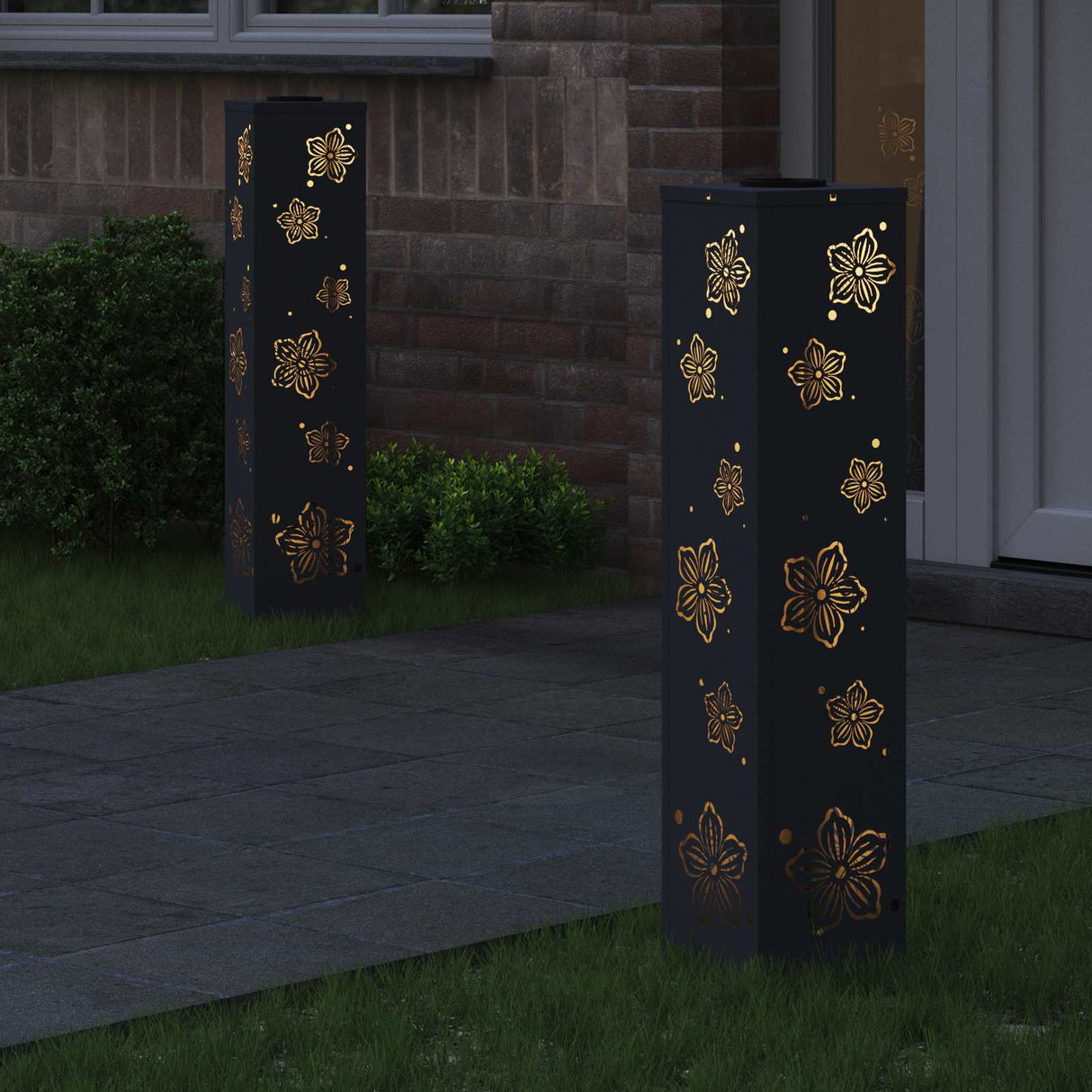 Solar LED Pathway Light 2 pcs Anthracite Cold Rolled Steel