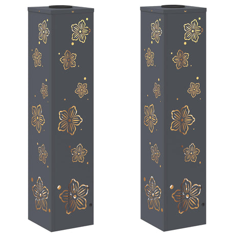 Solar LED Pathway Light 2 pcs Anthracite Cold Rolled Steel