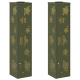 Solar LED Pathway Light 2 pcs Olive Green Cold Rolled Steel