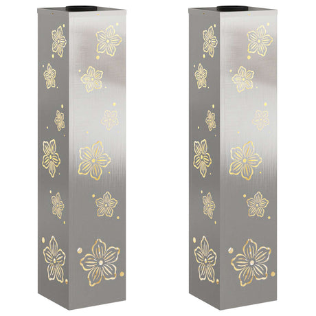 Solar LED Pathway Light 2 pcs Stainless Steel Stainless Steel