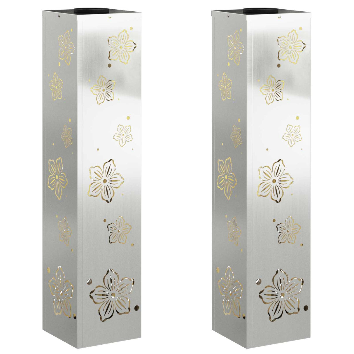 Solar LED Pathway Light 2 pcs Galvanized Galvanized