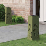 Solar LED Pathway Light 2 pcs Olive Green Cold Rolled Steel