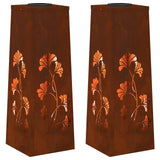 Solar LED Pathway Light 2 pcs Rusty Weathering Steel