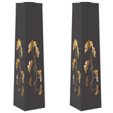 Solar LED Pathway Light 2 pcs Black Cold Rolled Steel