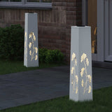 Solar LED Pathway Light 2 pcs White Cold Rolled Steel