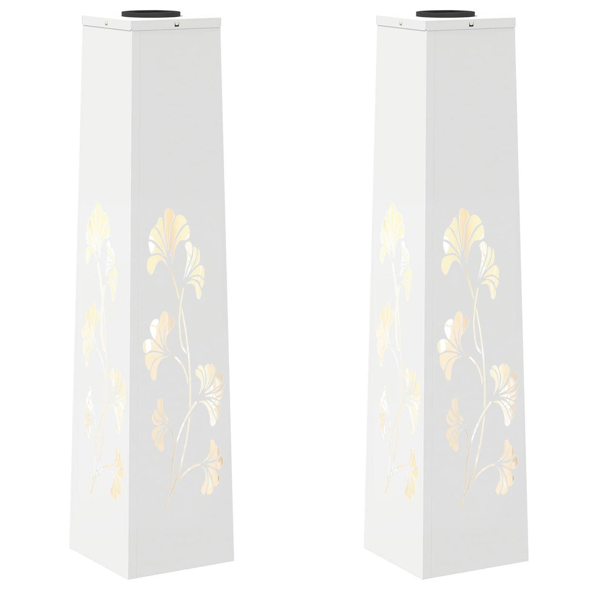 Solar LED Pathway Light 2 pcs White Cold Rolled Steel