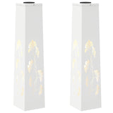 Solar LED Pathway Light 2 pcs White Cold Rolled Steel