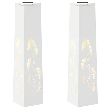 Solar LED Pathway Light 2 pcs White Cold Rolled Steel