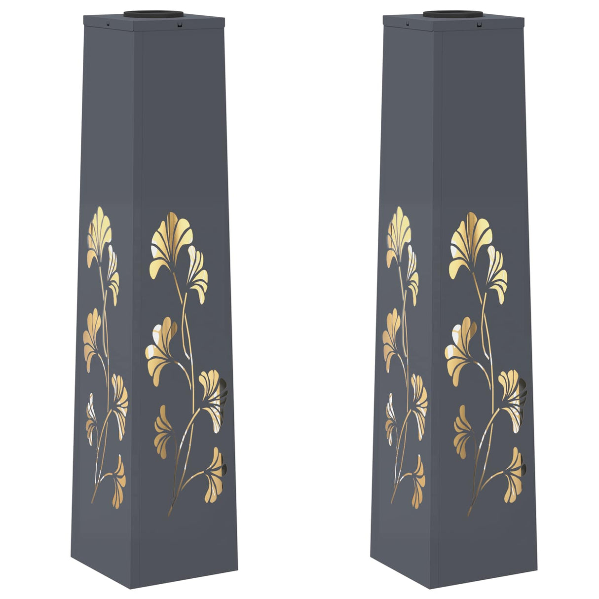 Solar LED Pathway Light 2 pcs Anthracite Cold Rolled Steel