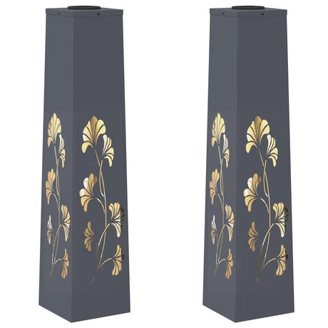 Solar LED Pathway Light 2 pcs Anthracite Cold Rolled Steel