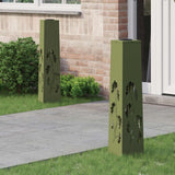 Solar LED Pathway Light 2 pcs Olive Green Cold Rolled Steel