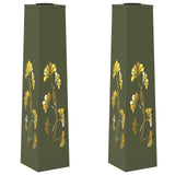 Solar LED Pathway Light 2 pcs Olive Green Cold Rolled Steel