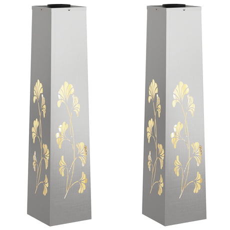 Solar LED Pathway Light 2 pcs Stainless Steel Stainless Steel