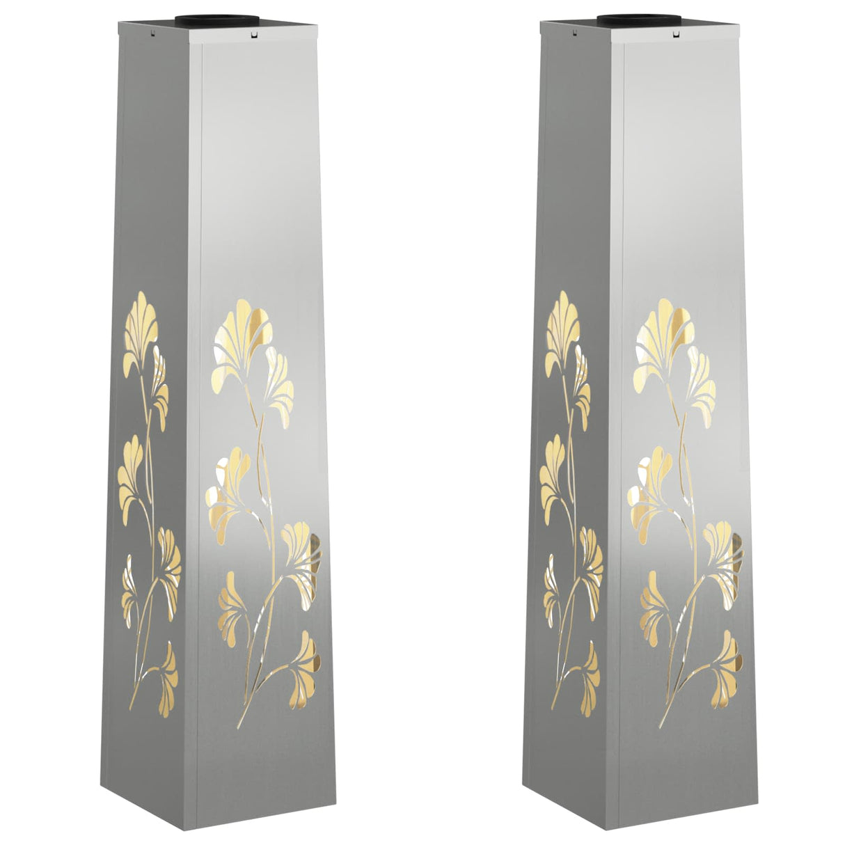 Solar LED Pathway Light 2 pcs Galvanized Galvanized