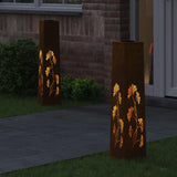 Solar LED Pathway Light 2 pcs Corten Steel Corten Steel