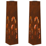 Solar LED Pathway Light 2 pcs Corten Steel Corten Steel