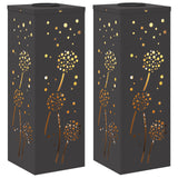 Solar LED Pathway Light 2 pcs Black Cold Rolled Steel