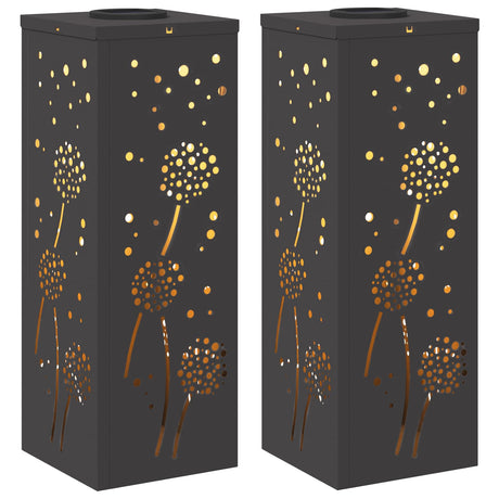 Solar LED Pathway Light 2 pcs Black Cold Rolled Steel