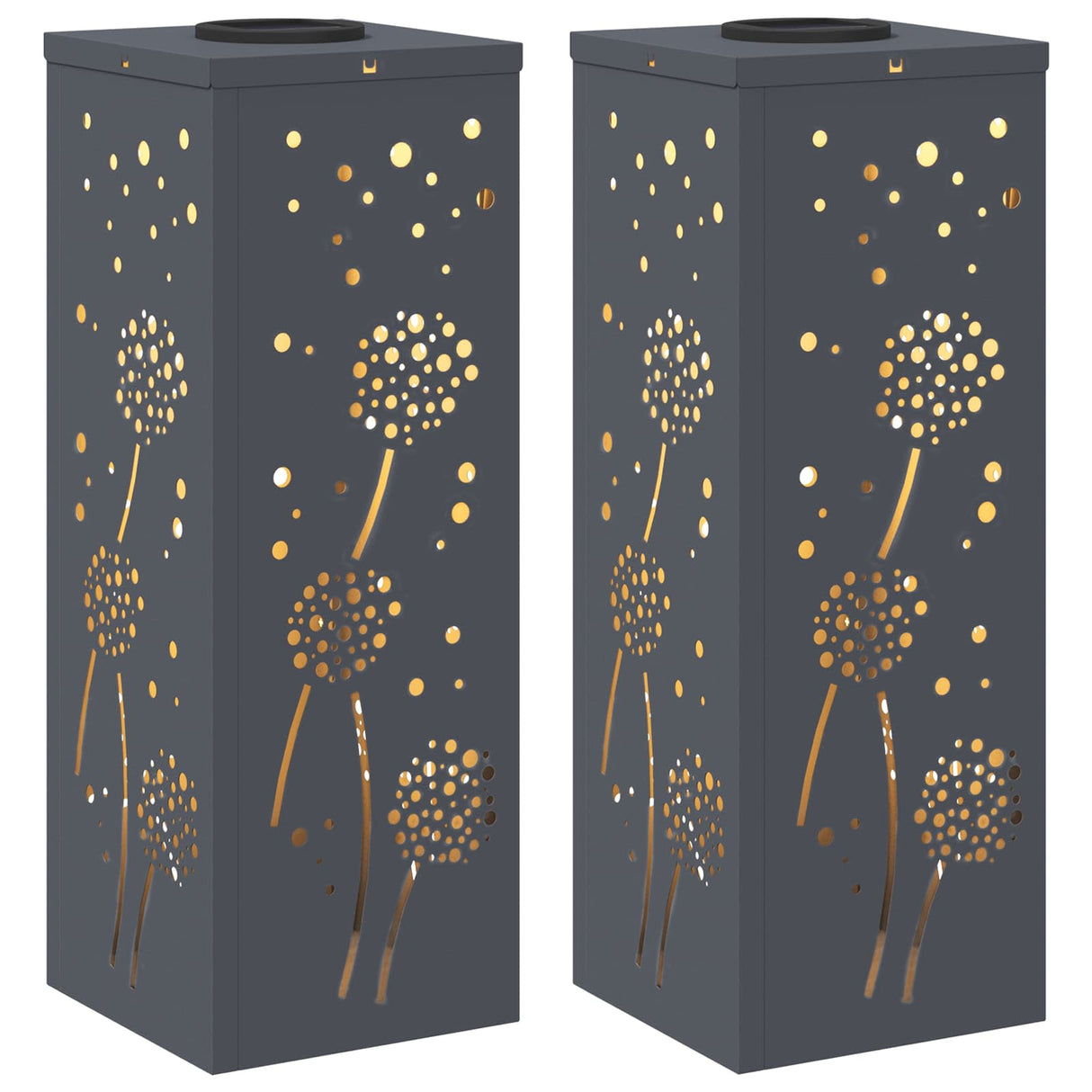 Solar LED Pathway Light 2 pcs Anthracite Cold Rolled Steel