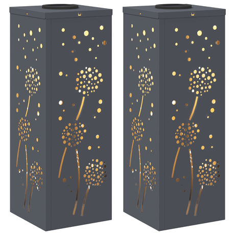 Solar LED Pathway Light 2 pcs Anthracite Cold Rolled Steel