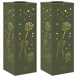 Solar LED Pathway Light 2 pcs Olive Green Cold Rolled Steel