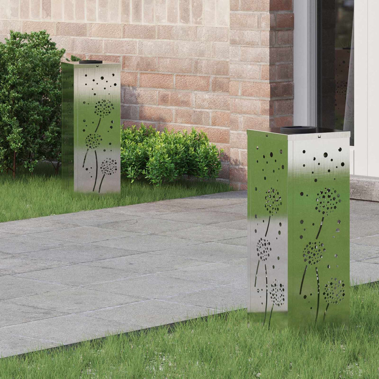 Solar LED Pathway Light 2 pcs Stainless Steel Stainless Steel