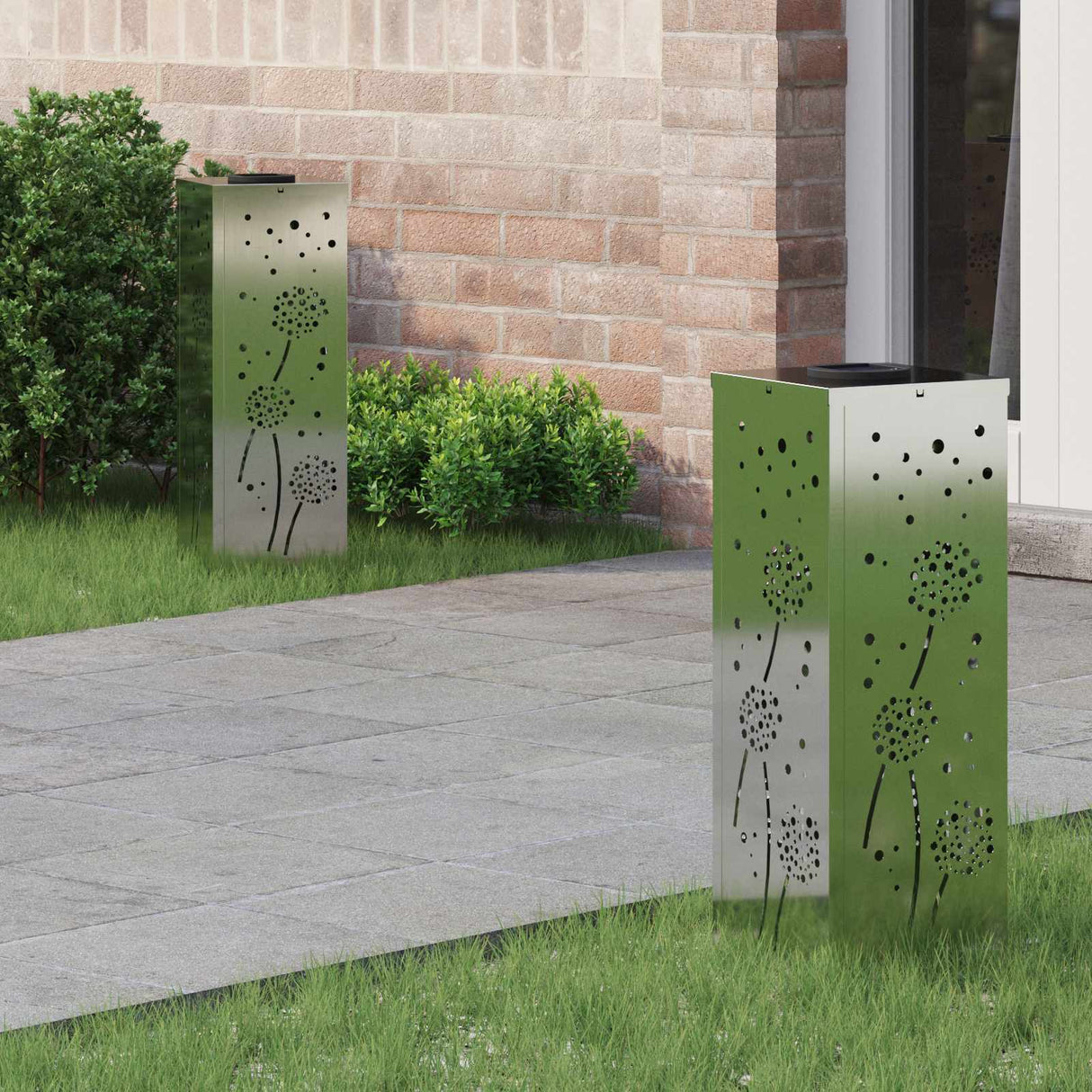 Solar LED Pathway Light 2 pcs Galvanized Galvanized