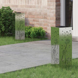 Solar LED Pathway Light 2 pcs Galvanized Galvanized