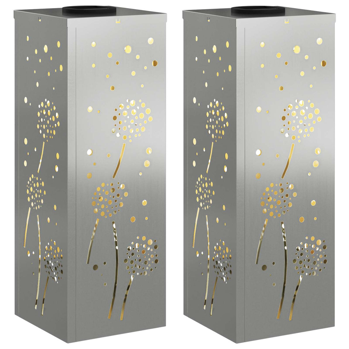 Solar LED Pathway Light 2 pcs Galvanized Galvanized