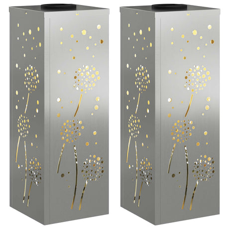 Solar LED Pathway Light 2 pcs Galvanized Galvanized