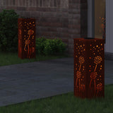 Solar LED Pathway Light 2 pcs Corten Steel Corten Steel