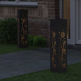 Solar LED Pathway Light 2 pcs Black Cold Rolled Steel