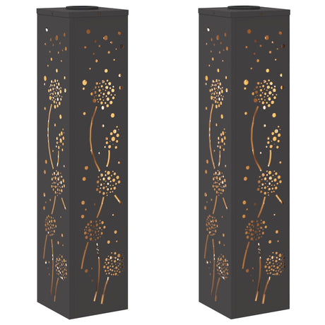 Solar LED Pathway Light 2 pcs Black Cold Rolled Steel