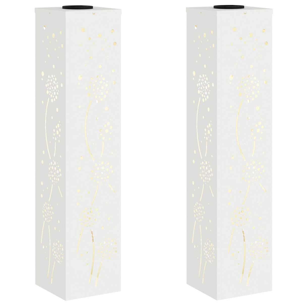 Solar LED Pathway Light 2 pcs White Cold Rolled Steel