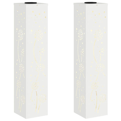 Solar LED Pathway Light 2 pcs White Cold Rolled Steel